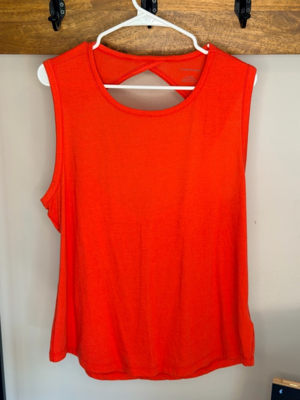 Anthropologie Sleeveless Open Back Tank Top - Bright Orange
